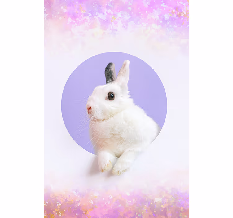 Estore de rolo animais variados retrato de coelho - TenStickers