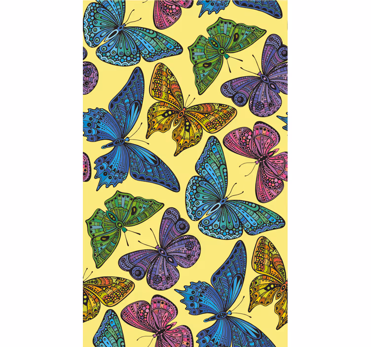 Estore de rolo borboleta fundo amarelo - TenStickers