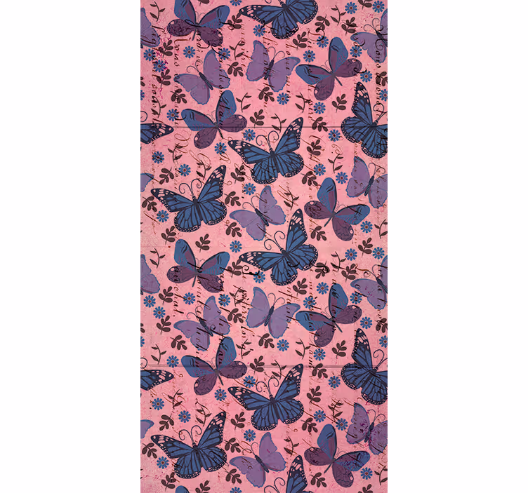 Estore de rolo borboleta fundo rosa - TenStickers