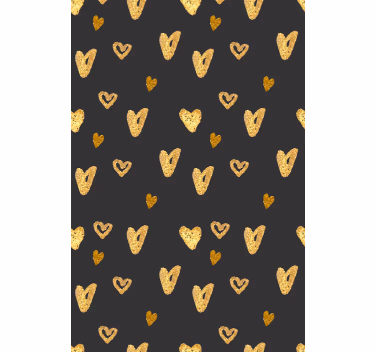 Estore de rolo romântico padrão de coração dourado - TenStickers