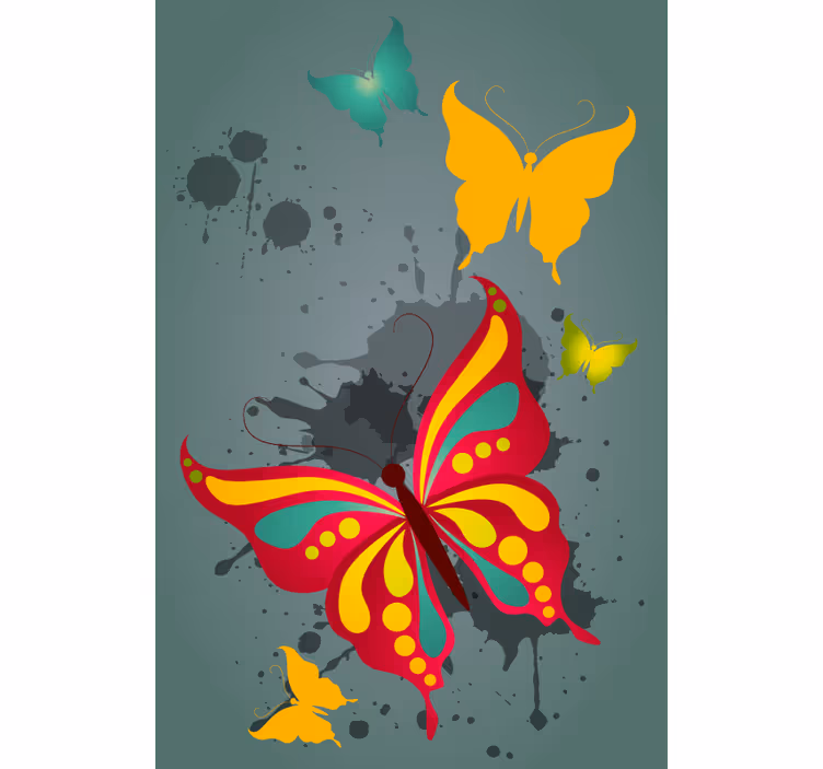 Estore de rolo borboleta respingo vibrante - TenStickers