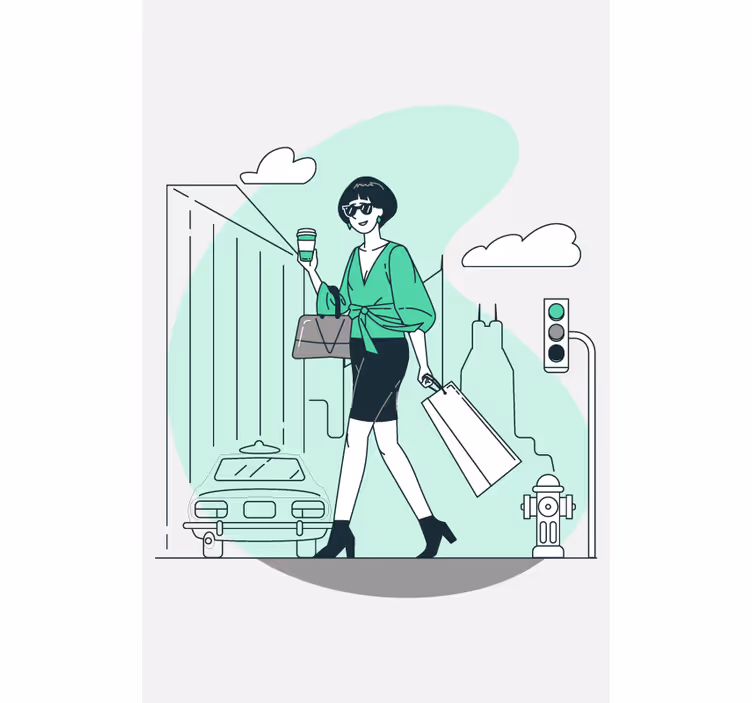 Estore de rolo com frases vida elegante na cidade - TenStickers