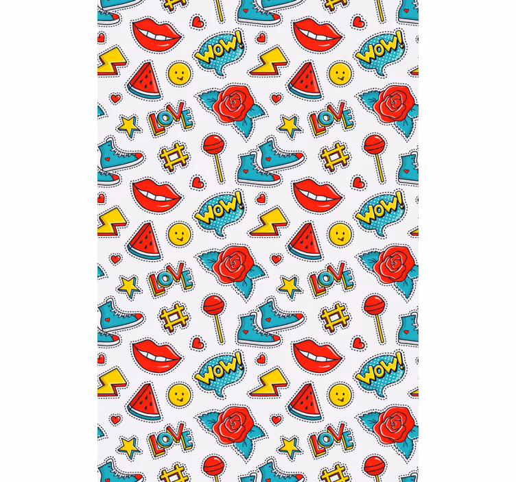 Estore de rolo divertidos padrões da cultura pop - TenStickers