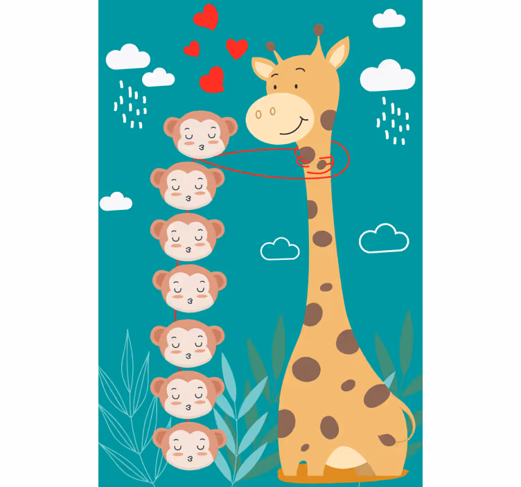 Estore de rolo animais variados amor de macaco girafa - TenStickers