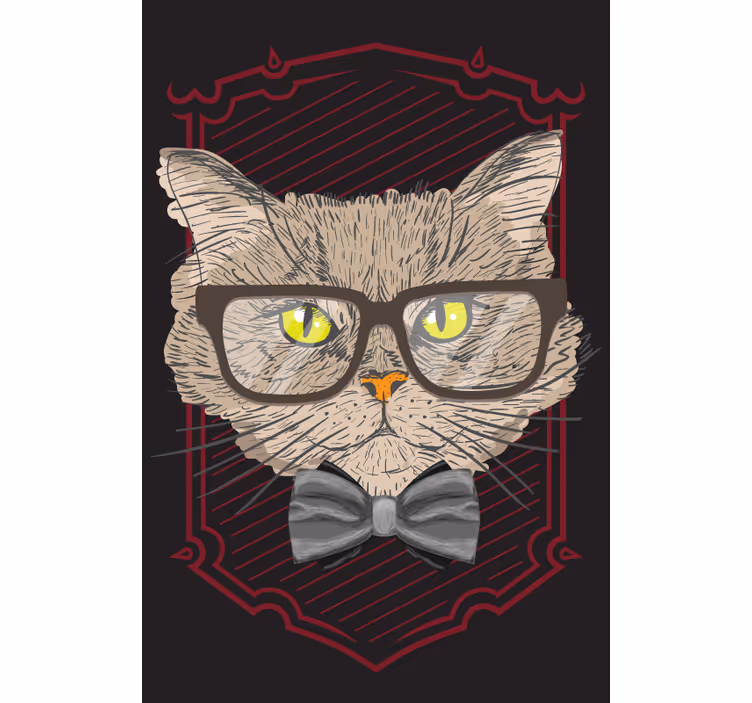 Gato com óculos divertido cego - TenStickers