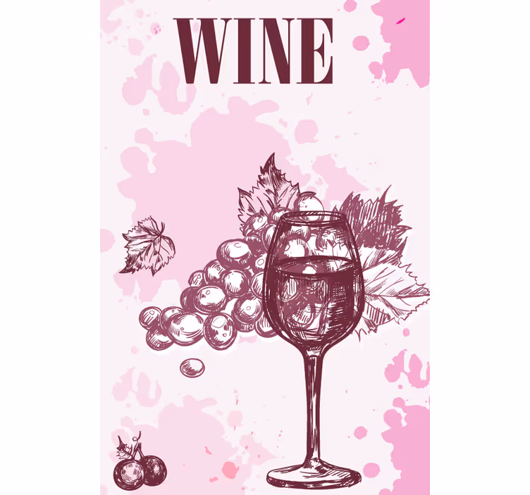 Estore de rolo romântico esboço de vinho vintage - TenStickers
