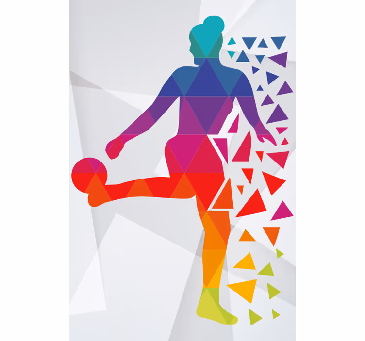 Estore de rolo de desportos jogador de futebol geométrico - TenStickers