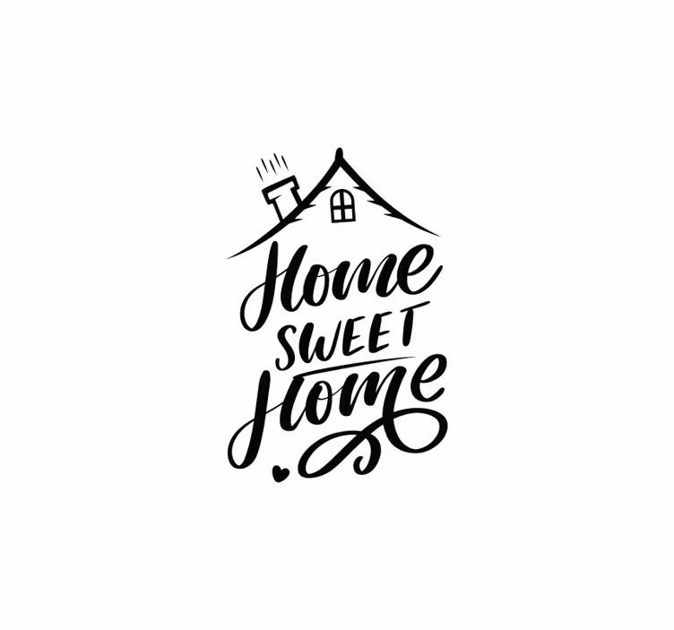 Cortina de rolo com texto preto doce casa - TenStickers