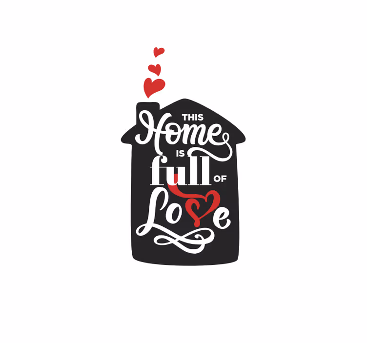 Estore de rolo romântico casa cheia de sinal de amor - TenStickers