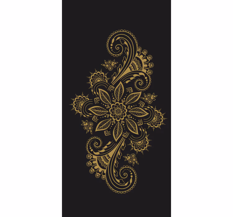 Estore de rolo florais florais dourados intrincados - TenStickers