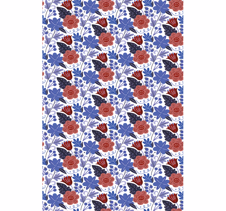 Estore de rolo flores e plantas padrão botânico ousado - TenStickers