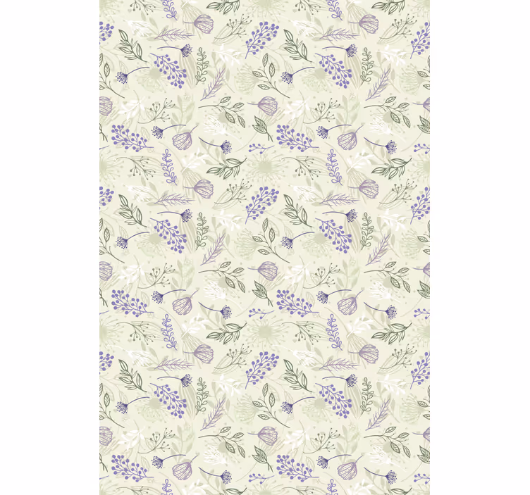 Flores roxas em fundo verde cego - TenStickers