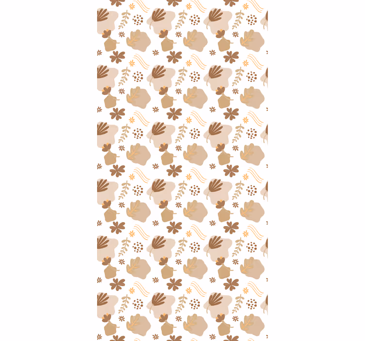 Estore de rolo flores e plantas padrão bege orgânico - TenStickers