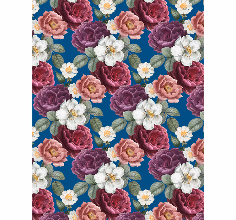 Estore de rolo florais arranjo de rosas vibrantes - TenStickers