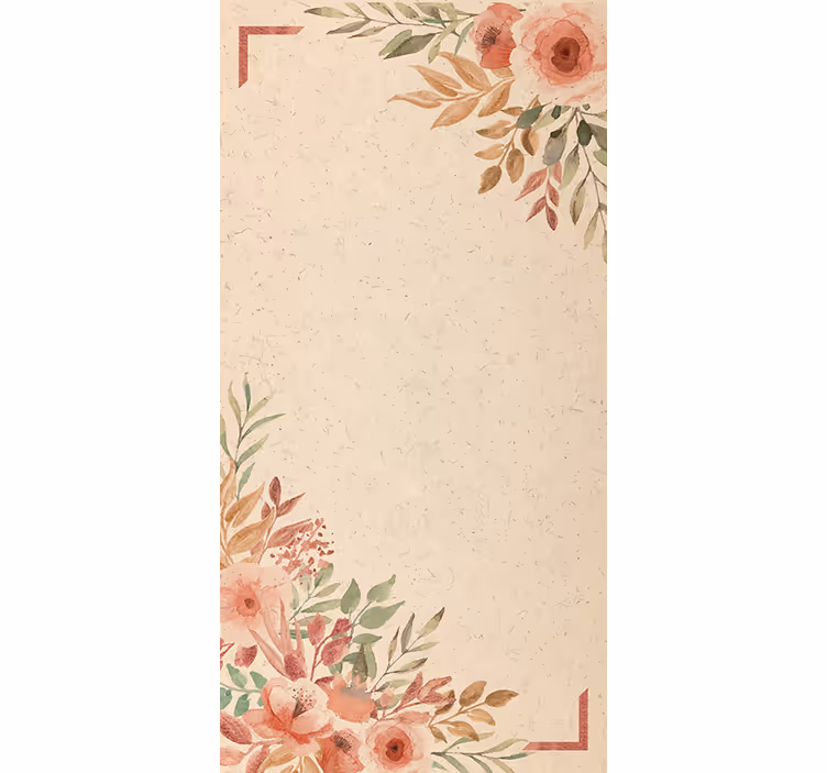 Estore de rolo florais borda bege charmosa - TenStickers