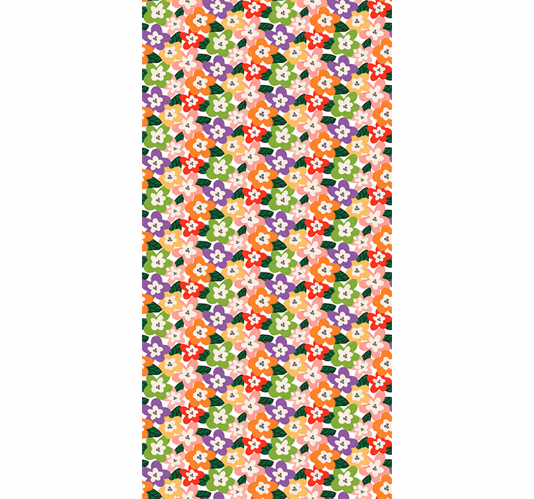 Desenho de flores coloridas cortinas de flores - TenStickers