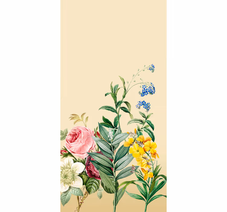 Estore de rolo flores e plantas arranjo floral exuberante - TenStickers