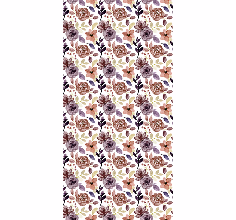 Estore de rolo florais padrão de rosas e flores - TenStickers
