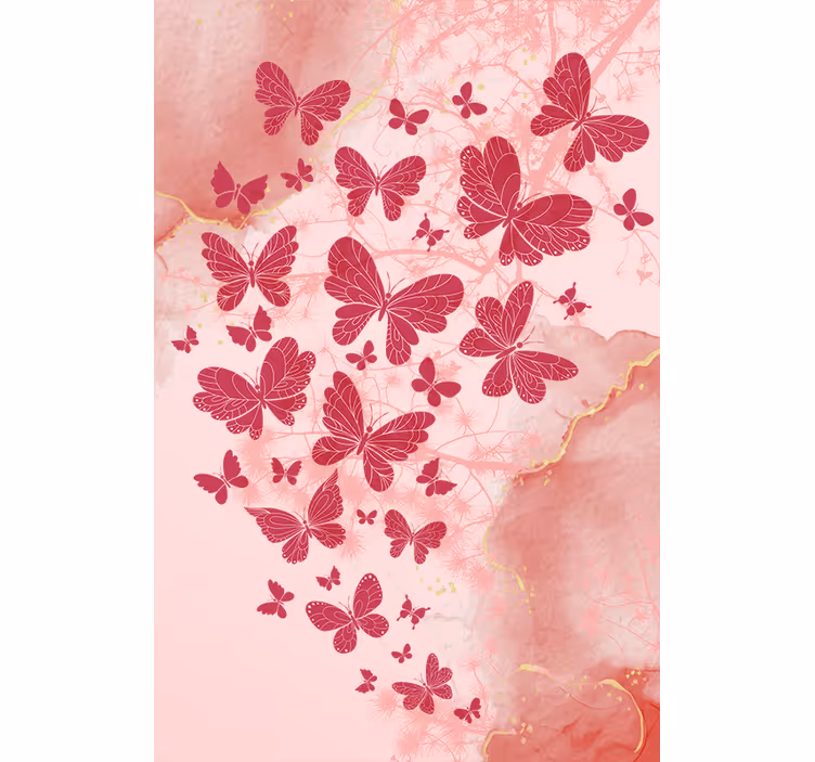 Estore de rolo borboleta arranjo de coração rosa - TenStickers
