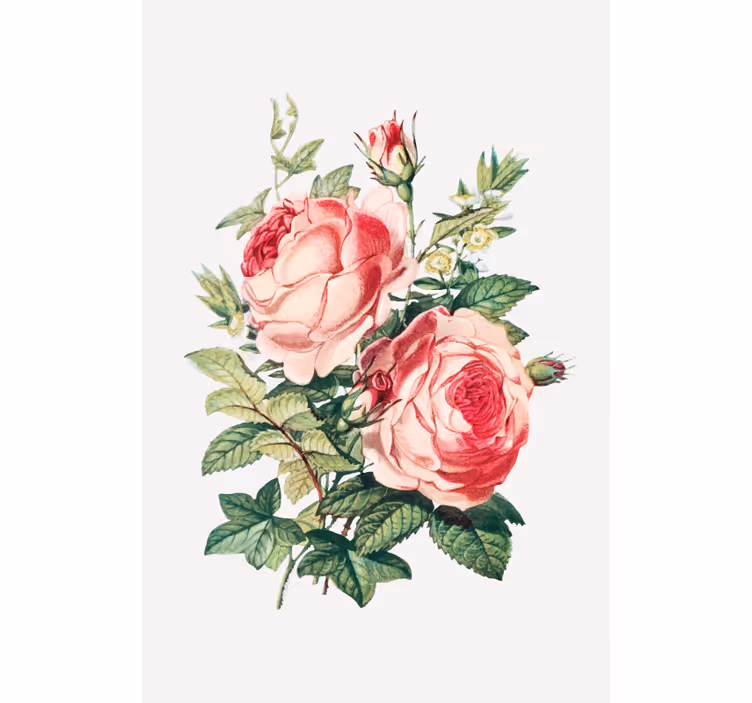 Estore de rolo flores e plantas rosas românticas florescem - TenStickers