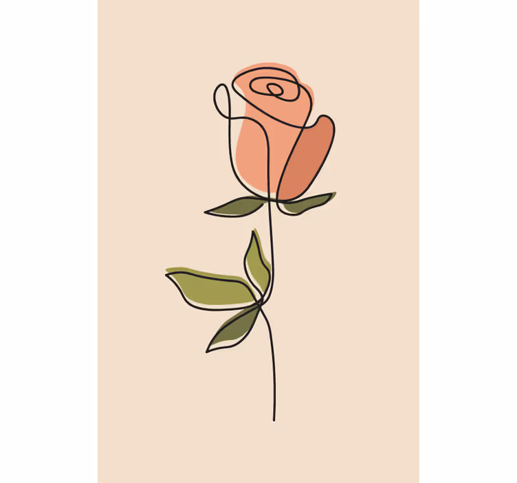Cortina de flores contínua de uma linha - TenStickers