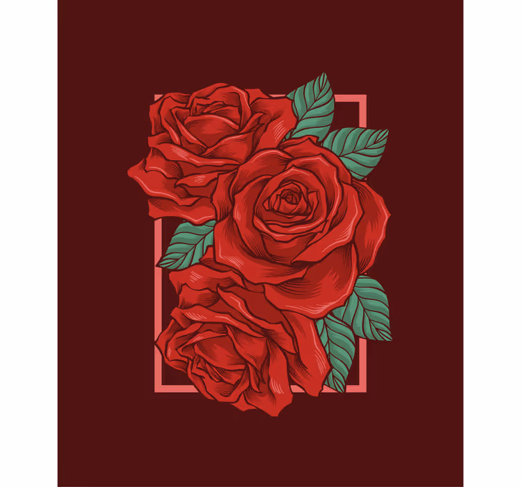 Estore de rolo flores e plantas rosas vermelhas elegantes - TenStickers
