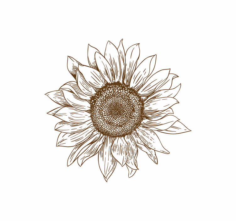 Estore de rolo flores e plantas desenho de girassol - TenStickers