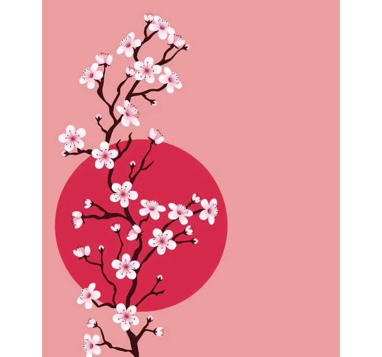 Estore de rolo flores e plantas caule de flor de sakura - TenStickers