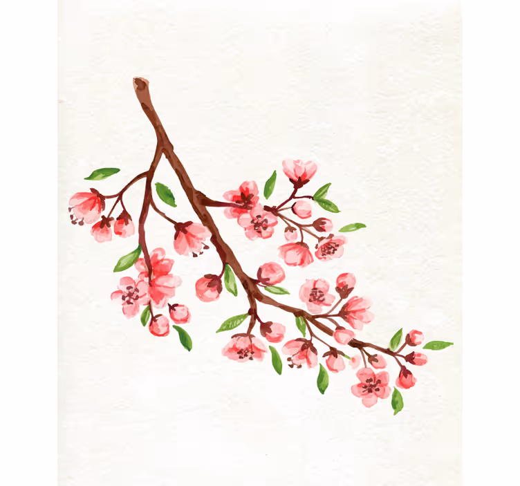 Estore de rolo flores e plantas ramo de flor de cerejeira - TenStickers