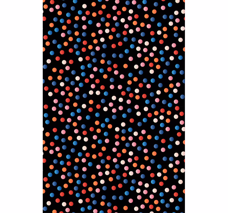 Cortina de rolo com pontos rosa, azul, laranja e vermelho - TenStickers