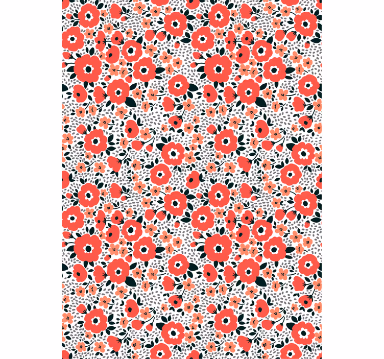 Estore de rolo florais padrão de cachorrinho charmoso - TenStickers