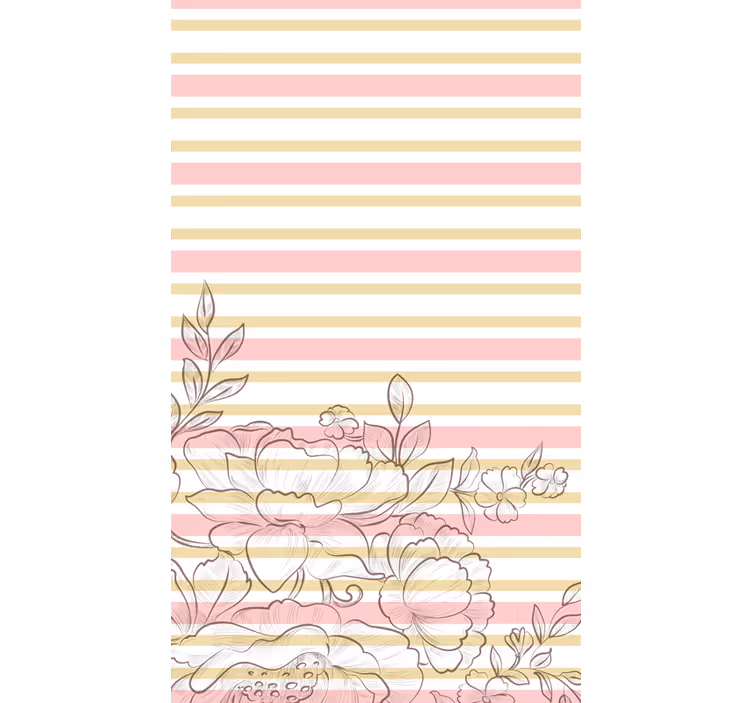 Estore de rolo flores e plantas listras florais claras - TenStickers