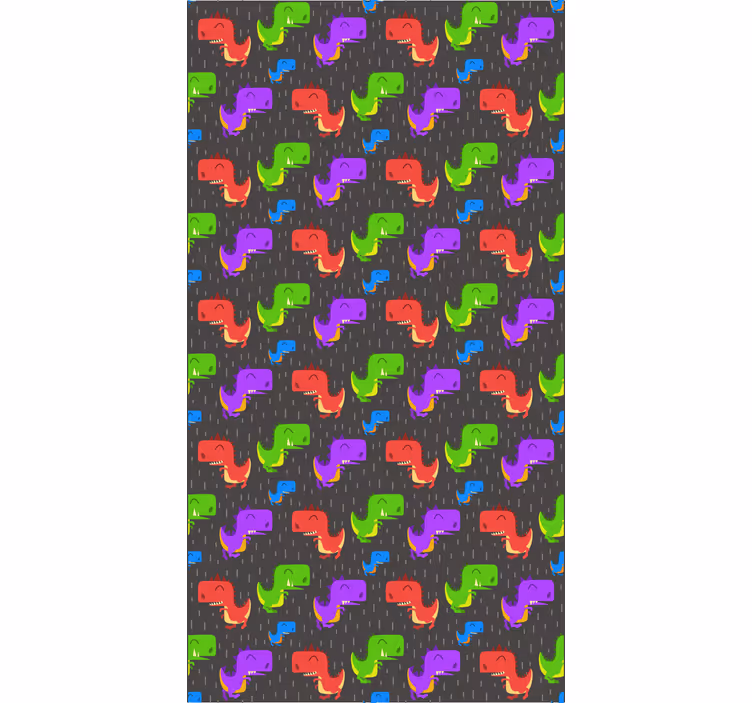 Estore de rolo dinossauros padrões pretos coloridos - TenStickers