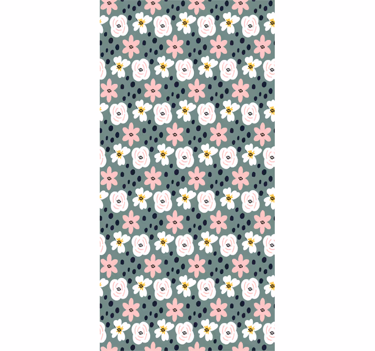 Estor moderno com estampa de margarida e flor de narciso - TenStickers
