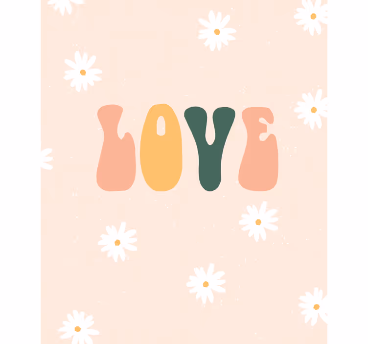 Estore de rolo com frases amor padrão floral - TenStickers
