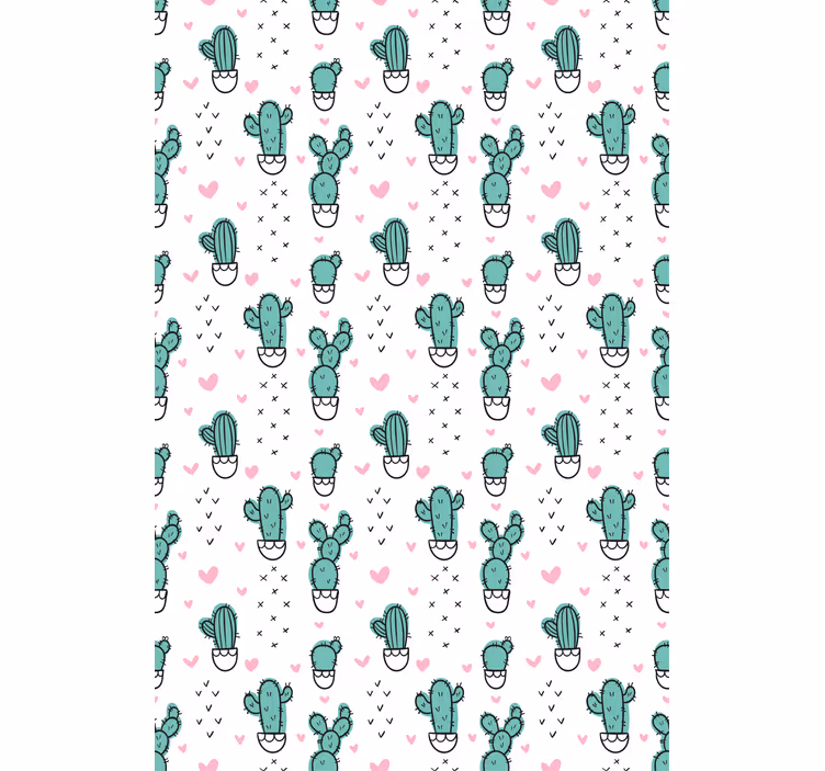 Estores de rolo de cactos design encantador e de coração - TenStickers