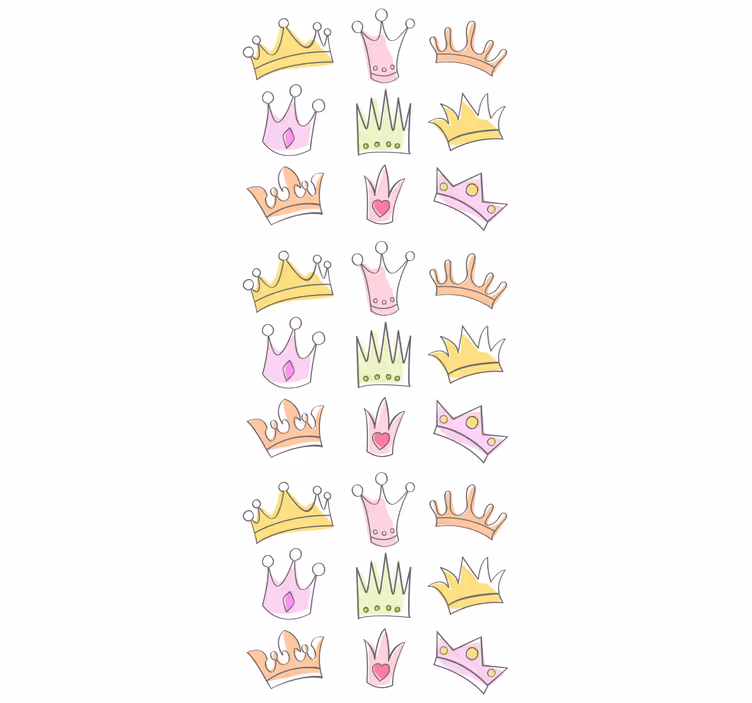 Estore de rolo infantil motivo de padrão de coroa - TenStickers