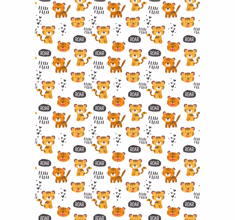 Estore de rolo infantil filhotes de tigre rugindo - TenStickers