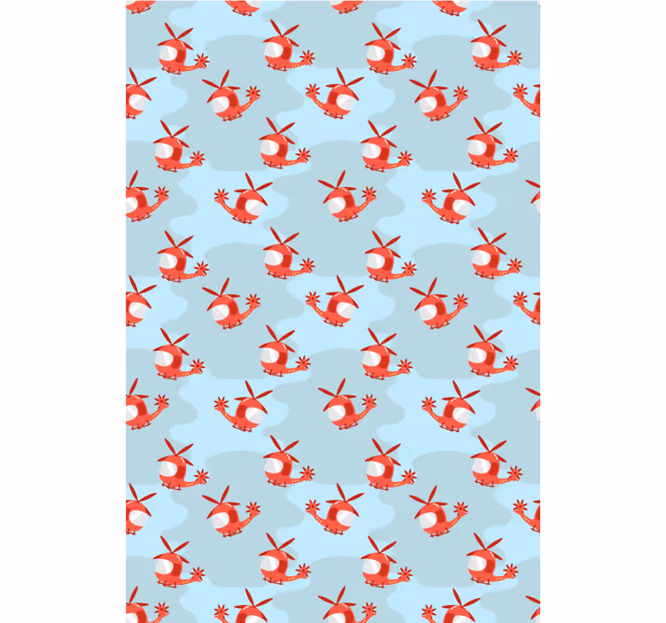 Estore de rolo infantil padrão de helicóptero vermelho - TenStickers