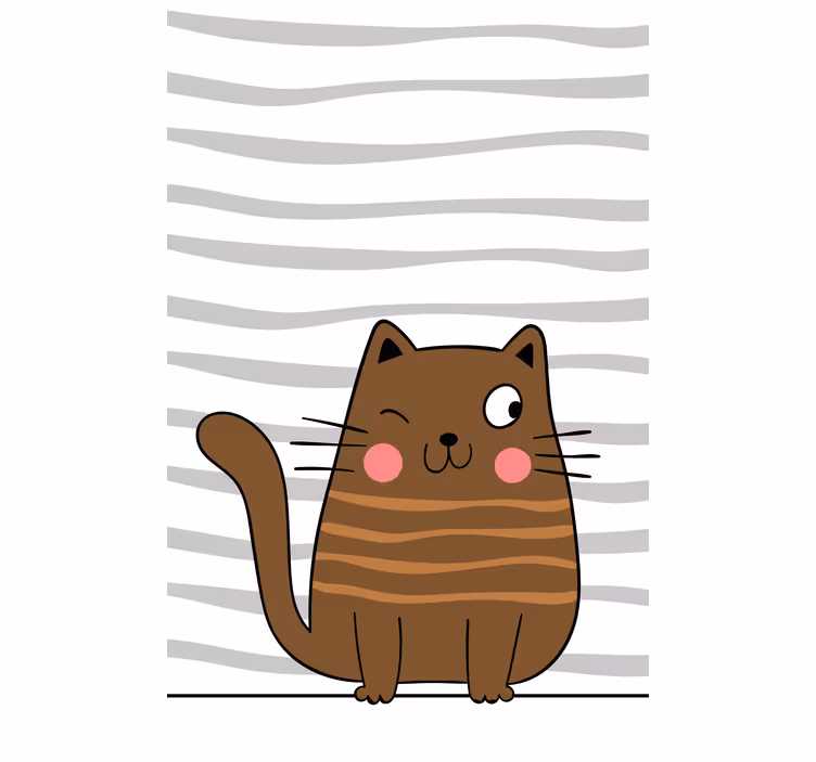 Estores de rolo de animais gato de desenho encantador - TenStickers