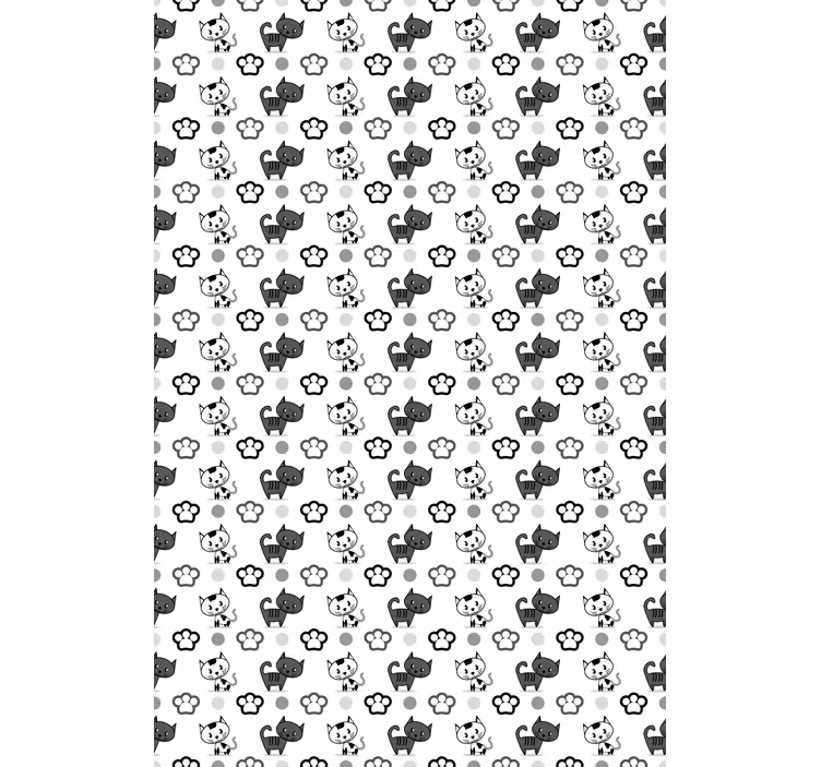 Estores de rolo de animais gatos cinza e branco - TenStickers