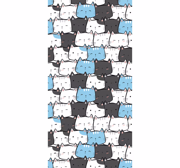 Gatos fofos desenhos animados crianças cegas - TenStickers