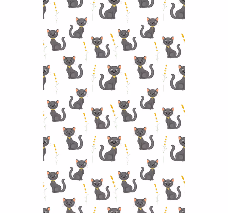 Estores de rolo de animais padrão de gatos pretos - TenStickers