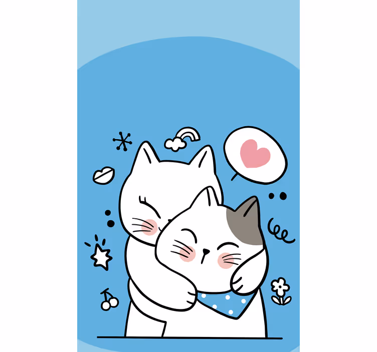 Estores de rolo de animais abraço de gato fofo - TenStickers