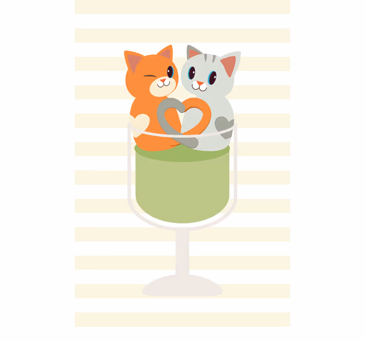 Estores de rolo de animais companheiros de gatos fofos - TenStickers
