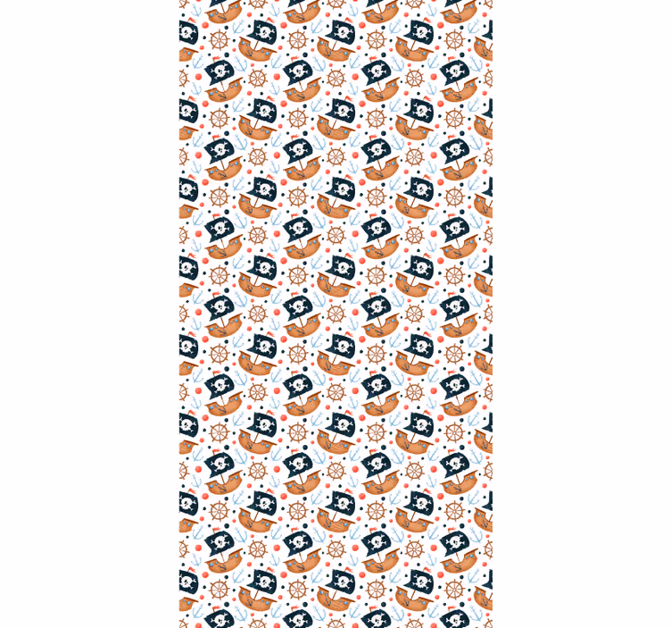 Estore de rolo infantil padrão de navio pirata - TenStickers