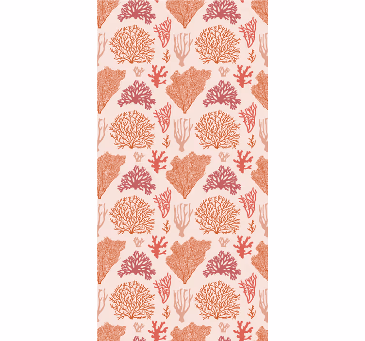 Estore de rolo flores e plantas padrão botânico de coral - TenStickers