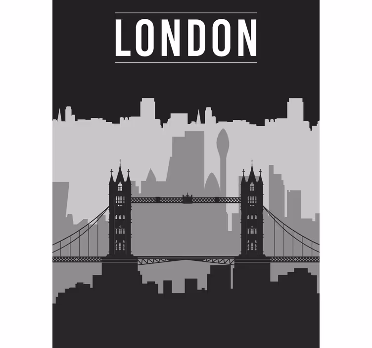 Pintura preta e cinza do horizonte de londres - TenStickers