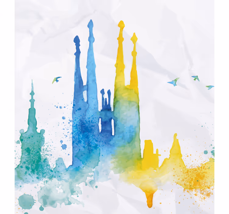 Aquarela sagrada família pintura cega - TenStickers