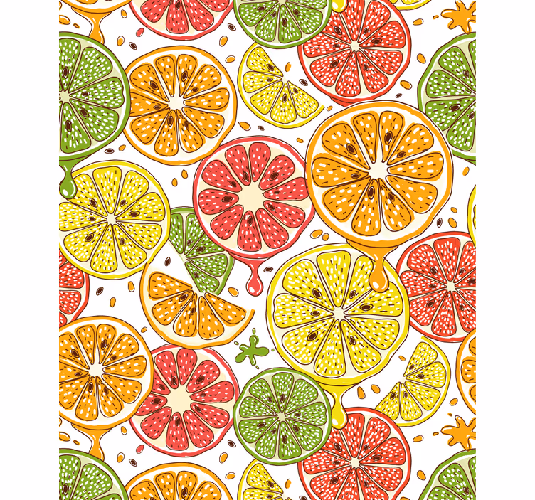 Estore de rolo para cozinha padrão de fatias cítricas - TenStickers